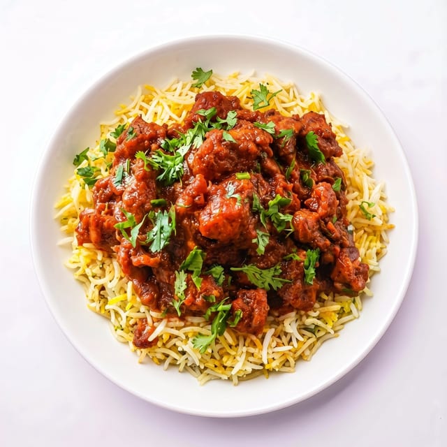 Chicken tikka biryani.