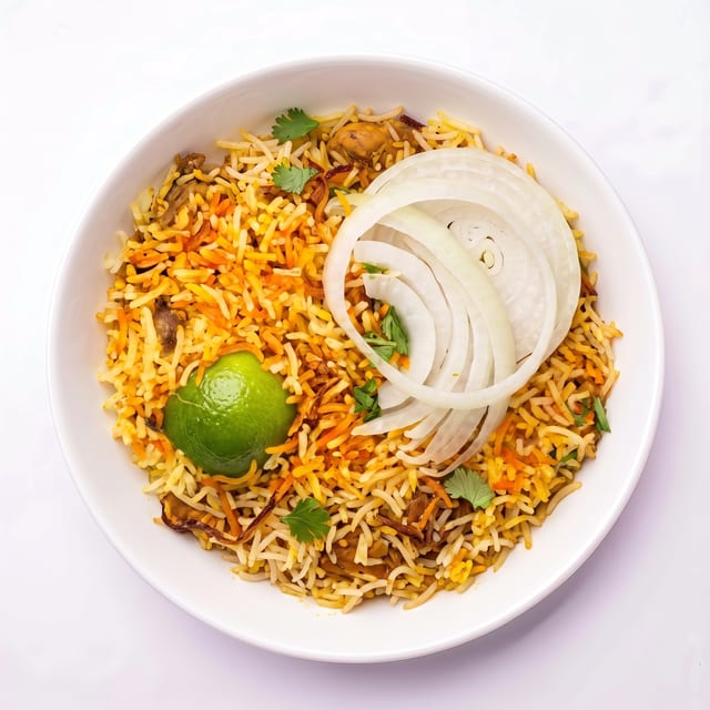 Boneless chicken biryani.